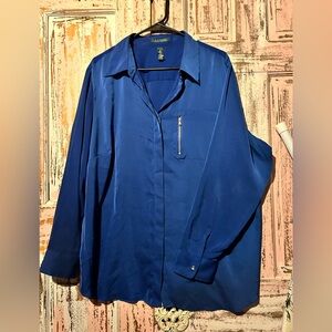 Ralph Lauren Royal Blue Blouse with Zipper Pocket